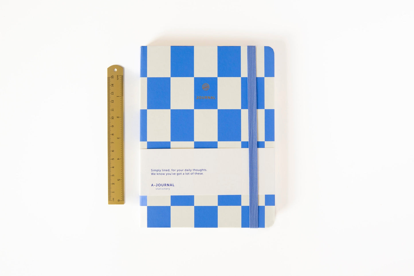 A-Journal - Notizbuch Check Blue