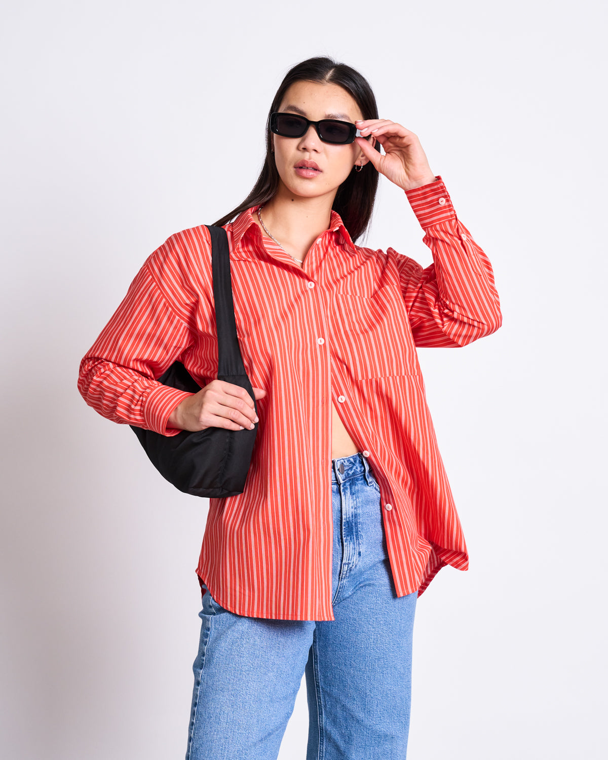JAN'N JUNE - MAMRO Oversized Bluse Red White Striped