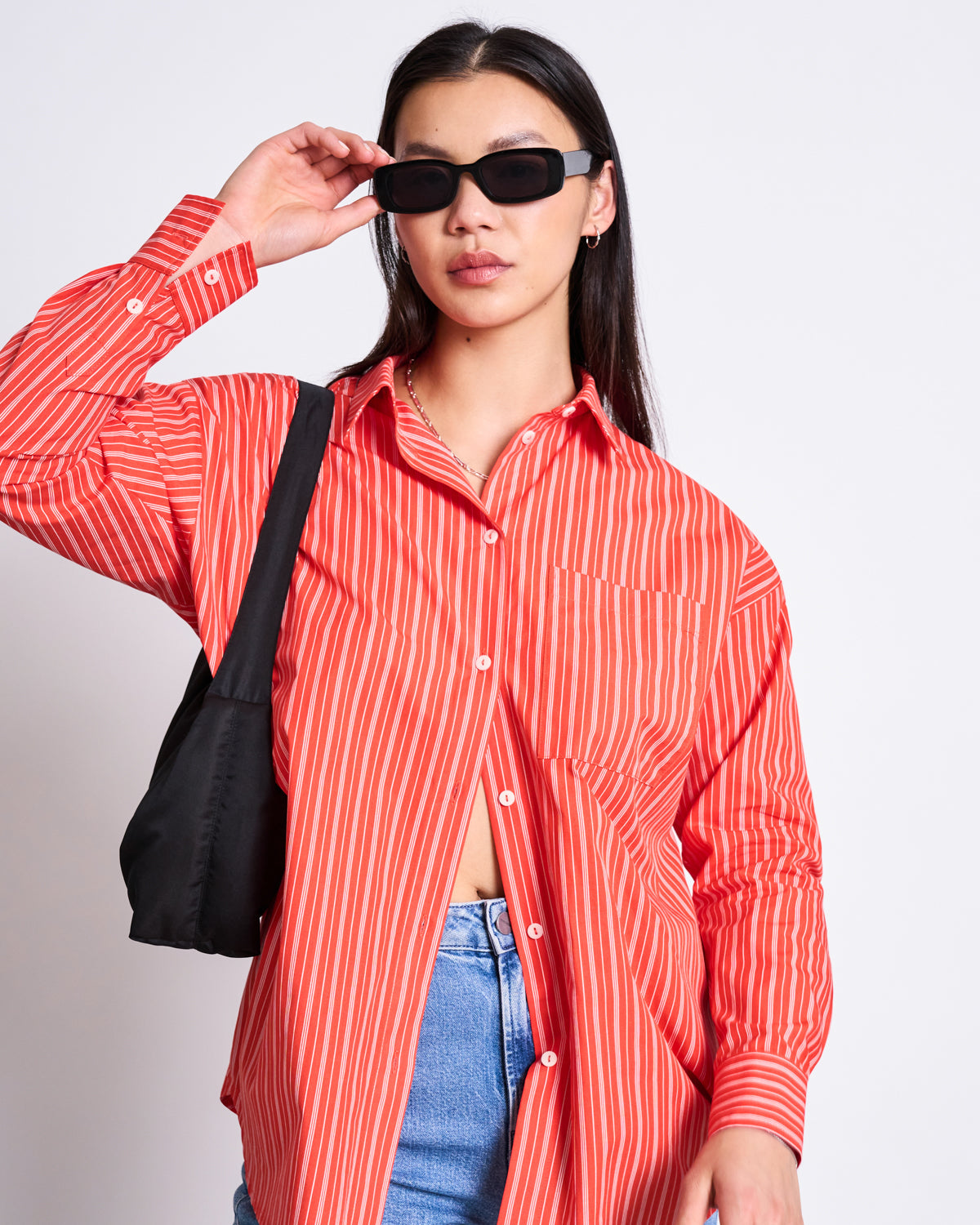 JAN'N JUNE - MAMRO Oversized Bluse Red White Striped