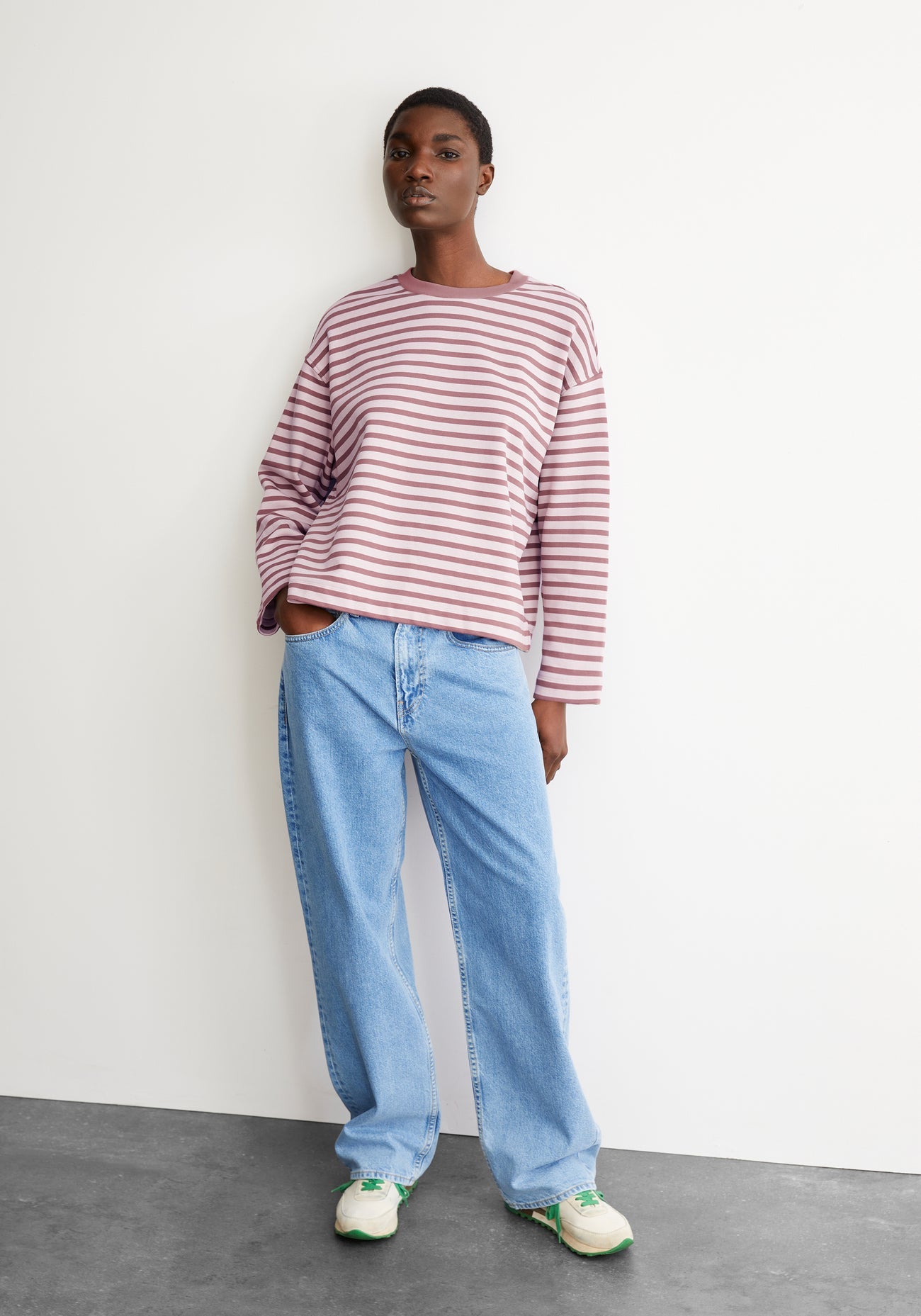 Armedangles - FRANKAA Maarlen Stripe ice grape-dark berry