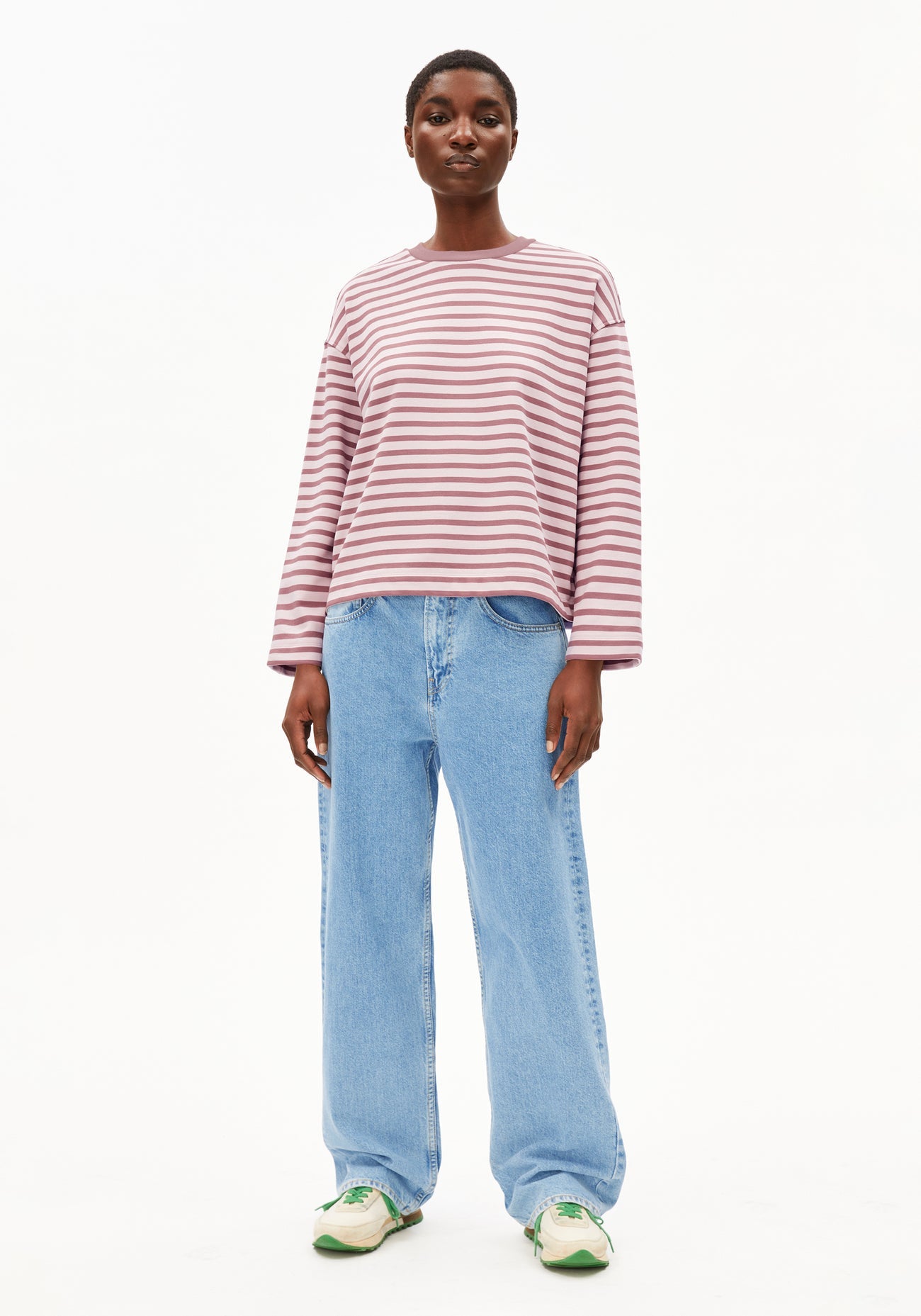Armedangles - FRANKAA Maarlen Stripe ice grape-dark berry