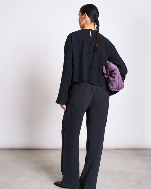 JAN'N JUNE - HAVA Crinkle Pants Black