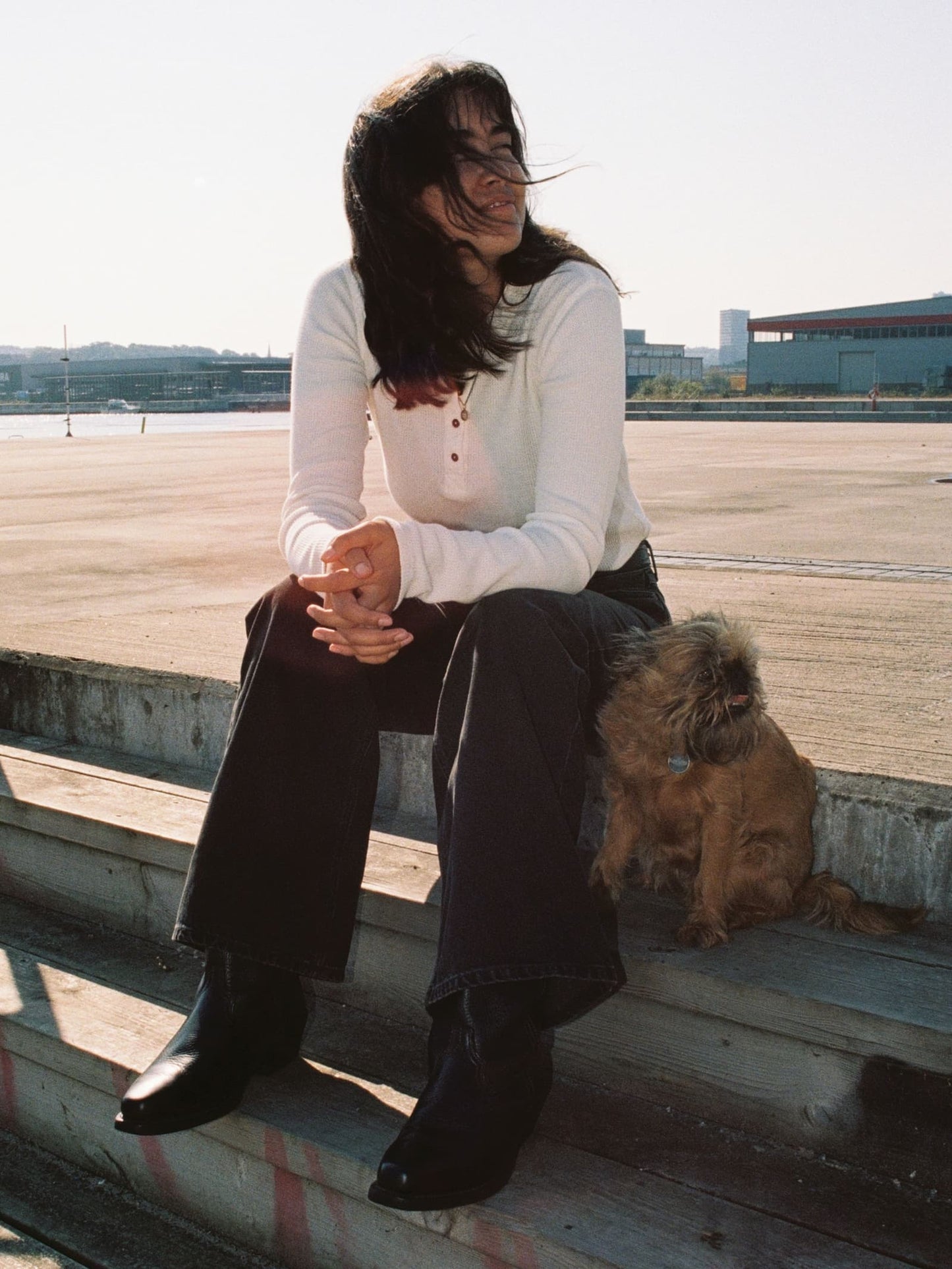 Nudie Jeans - Mira Henley Waffle Shirt Egg White