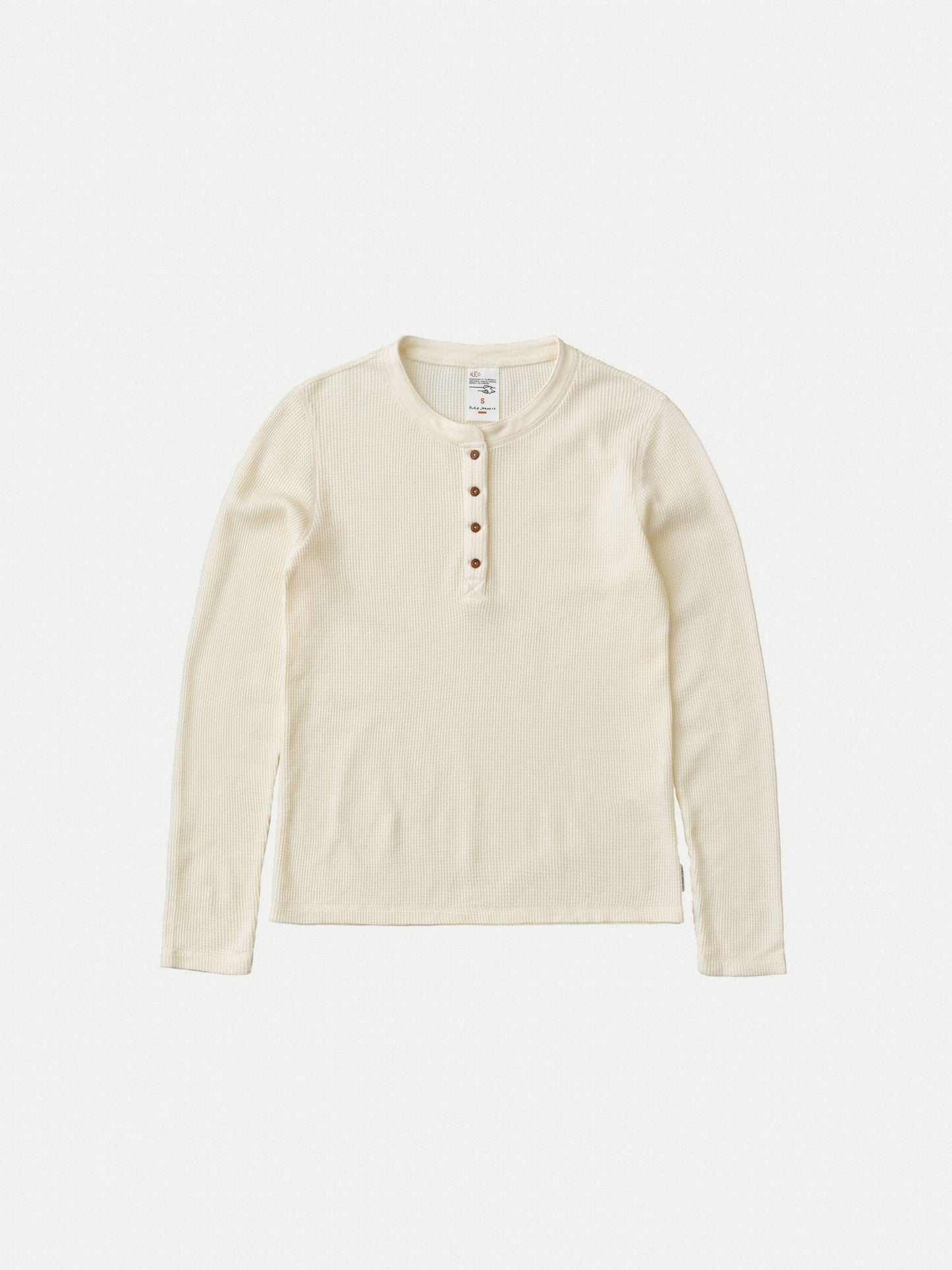 Nudie Jeans - Mira Henley Waffle Shirt Egg White