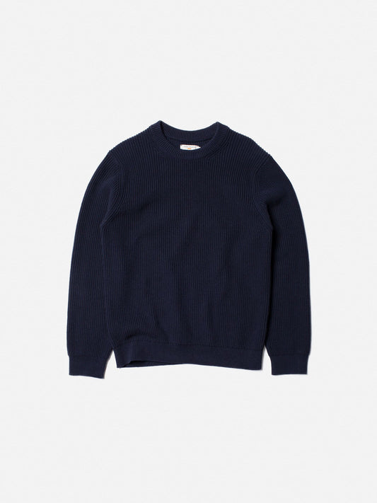 Nudie Jeans - August Rip Cotton Sweater Navy