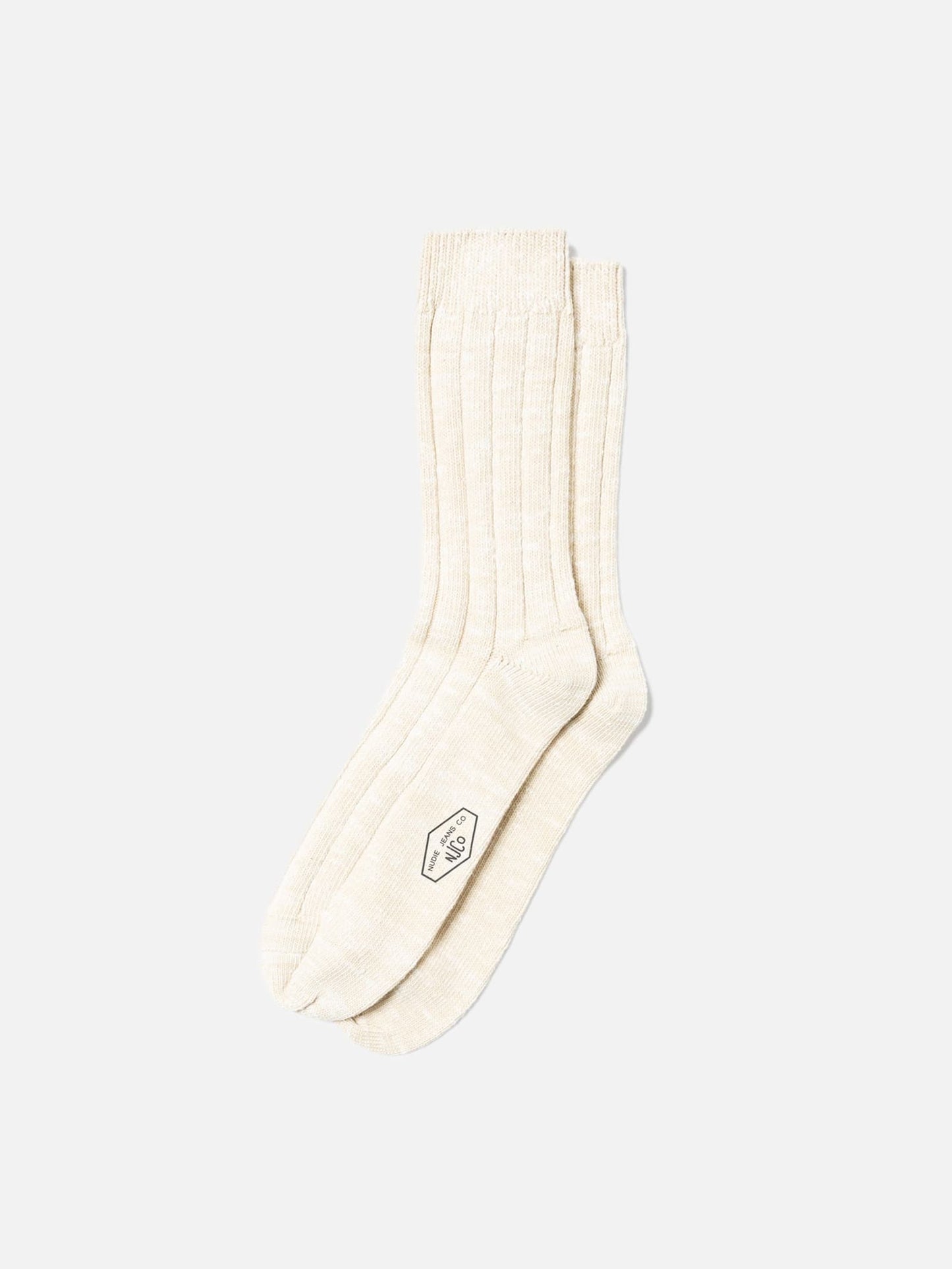 Nudie Jeans - Men Broad Rip Socks Ecru