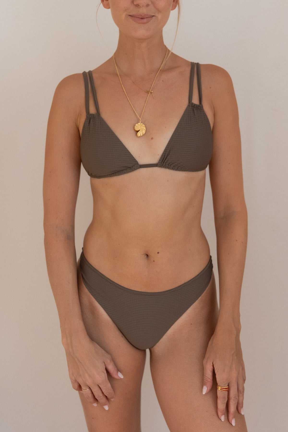 Pura Clothing - Lilii Bikini Top Brown Waffle