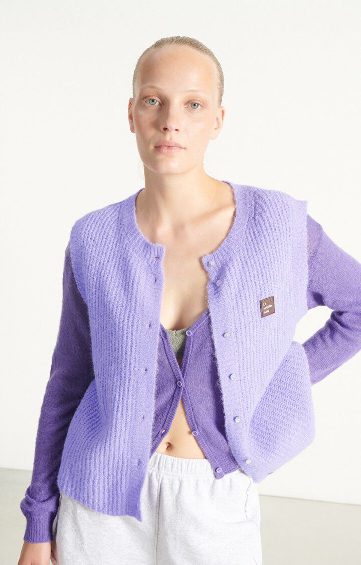 American Vintage - East Cardigan Pastell Lavendel Meliert