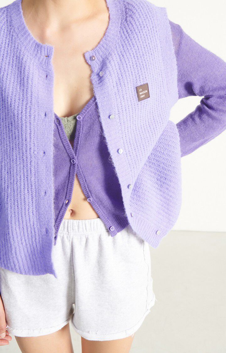 American Vintage - East Cardigan Pastell Lavendel Meliert