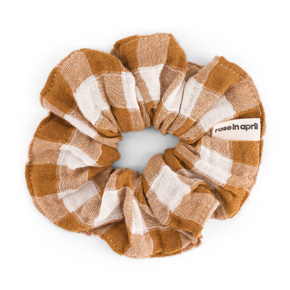 Rose in April - SCRUNCHIE Haargummi | Vichy Ecru/Caramel
