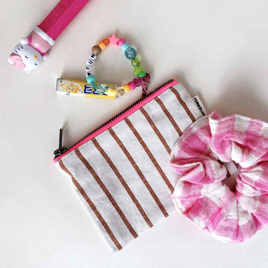Rose in April - MARIE Portemonnaie | Tennisstreifen Pecan/Greige