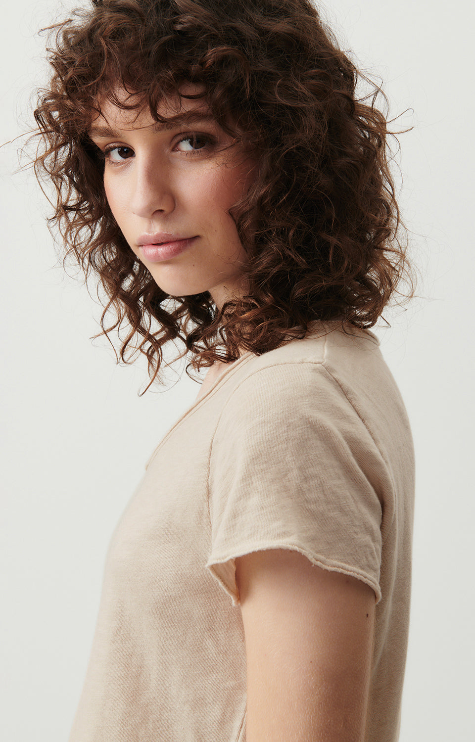 American Vintage - Sonoma T-Shirt V-Neck Mastic
