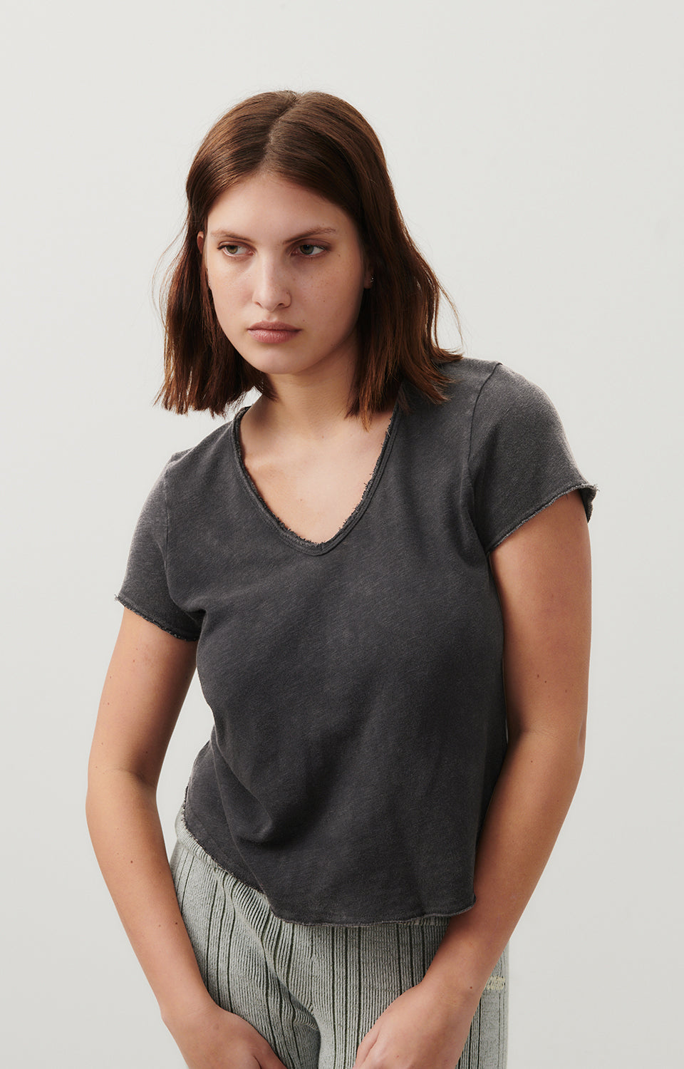 American Vintage - Sonoma T-Shirt V-Neck Noir