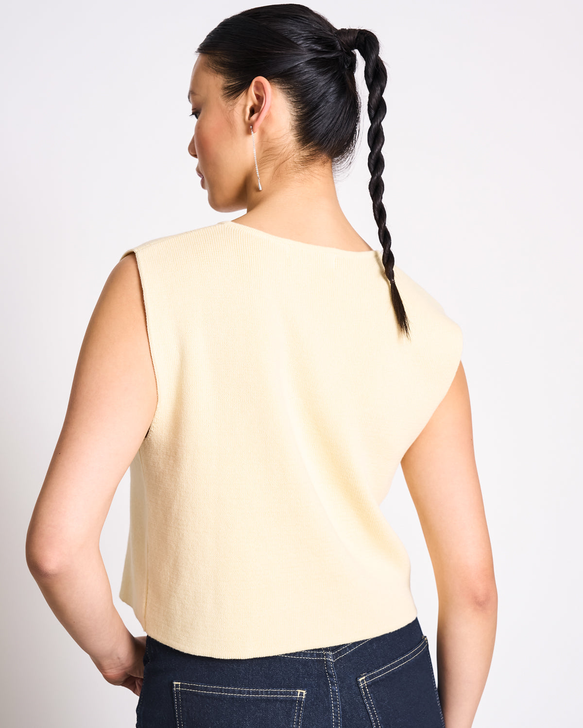 JAN'N JUNE - CORYL Wavy Knit Vest Buttermilk