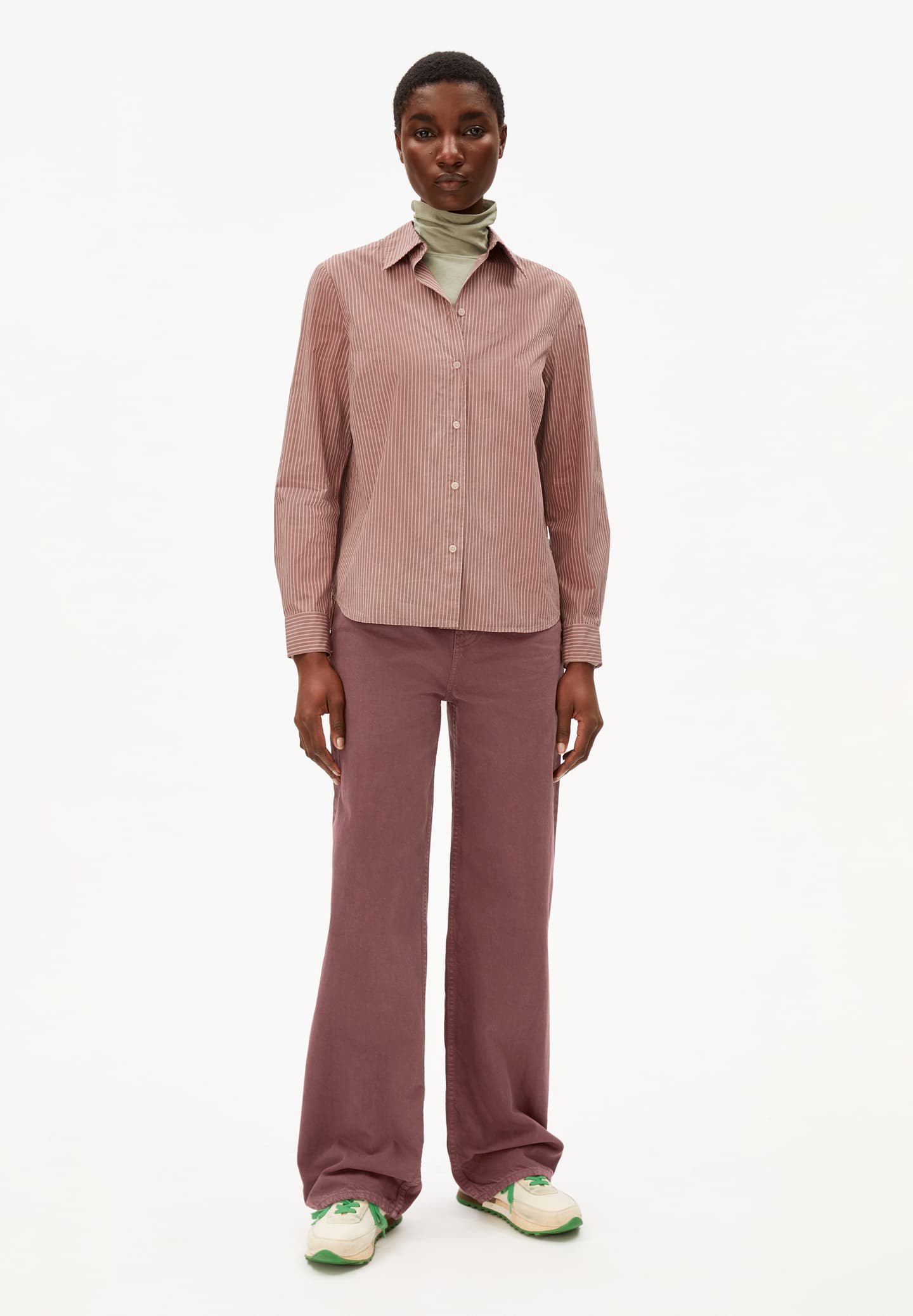 Armedangels - LOUILAA Striped Light Berry-Ice Grape