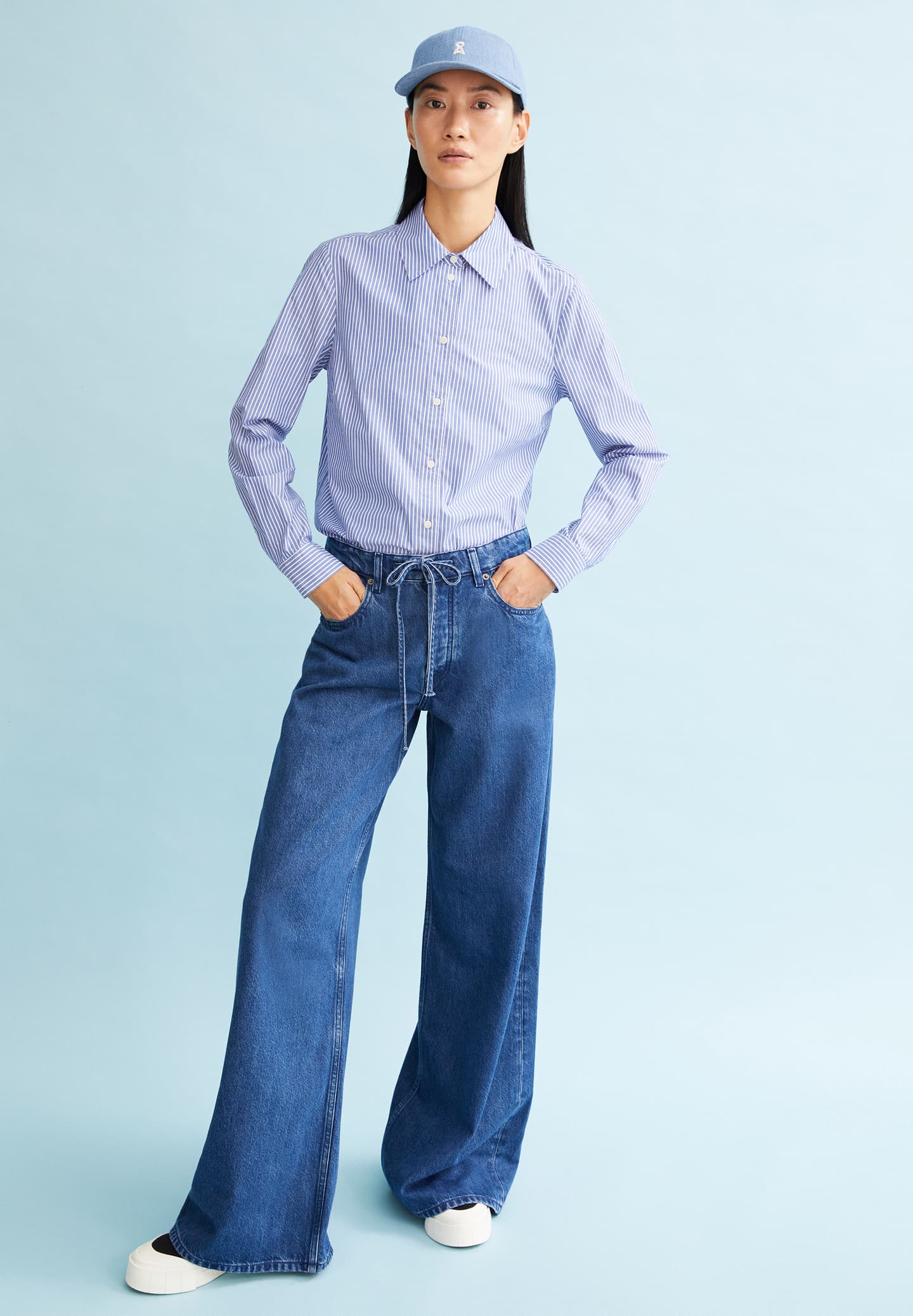 Armedangels - Louilaa Striped White/Lapis Blue