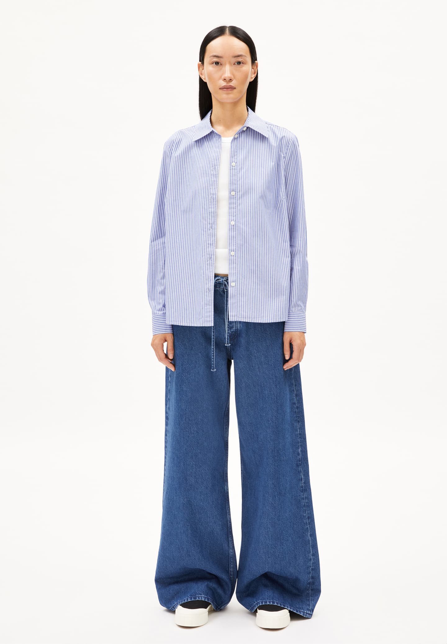 Armedangels - Louilaa Striped White/Lapis Blue