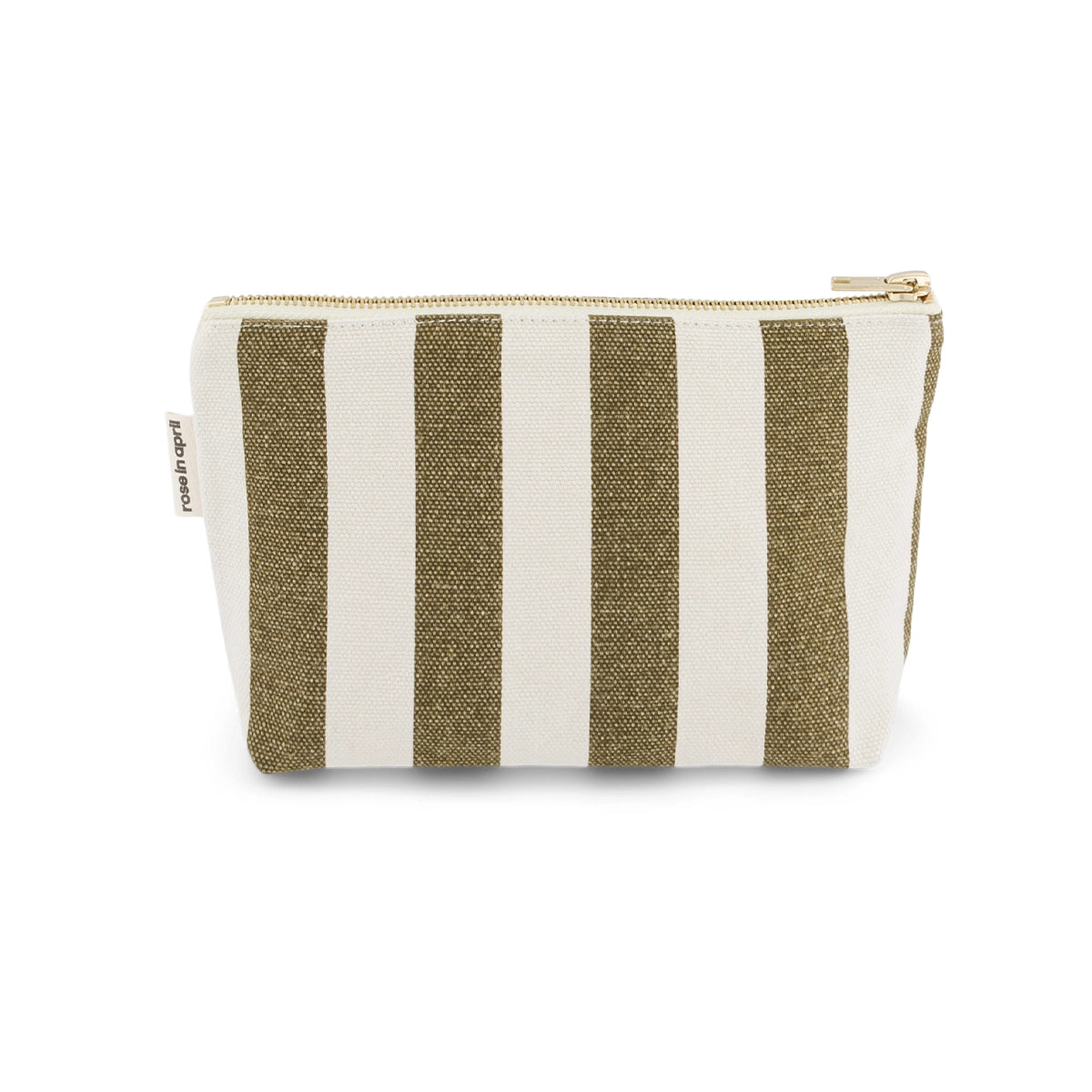 Rose in April - Sofia Pouch Olive Stripes
