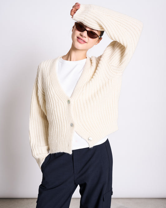 JAN'N JUNE - LENA Chunky Cardigan Offwhite
