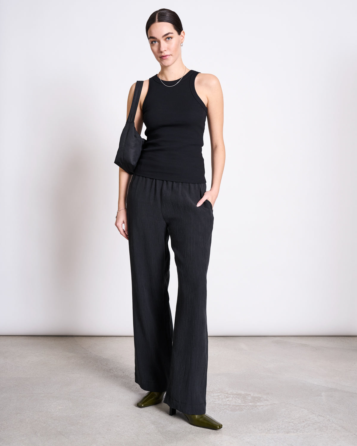 JAN'N JUNE - HAVA Crinkle Pants Black