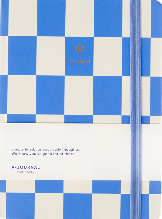 A-Journal - Notizbuch Check Blue