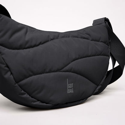 GOT BAG - Wavy Puffer Moon Bag Small Black