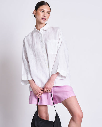 JAN'N JUNE - MONS Linen Shirt White