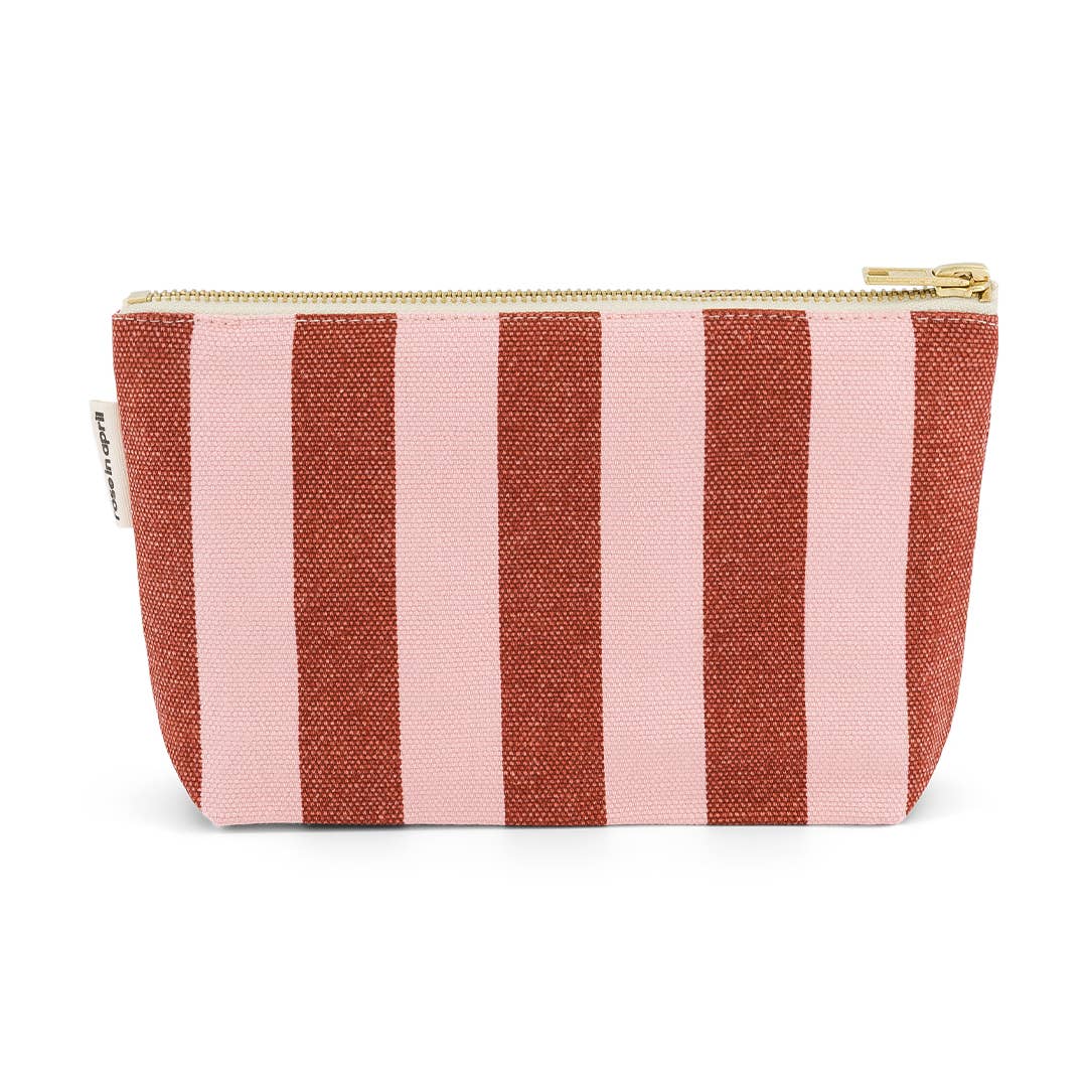 Rose in April - Sofia Kosmetiktasche Stripes Brick/Marshmallow