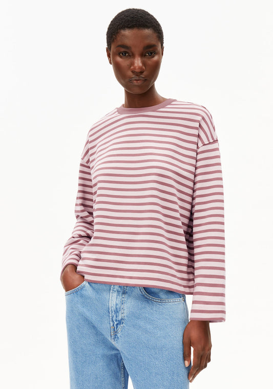 Armedangles - FRANKAA Maarlen Stripe ice grape-dark berry