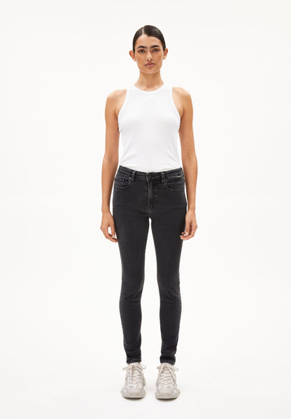 Armedangels - Tillaa Mid Waist Skinny Jean | True Black Washed