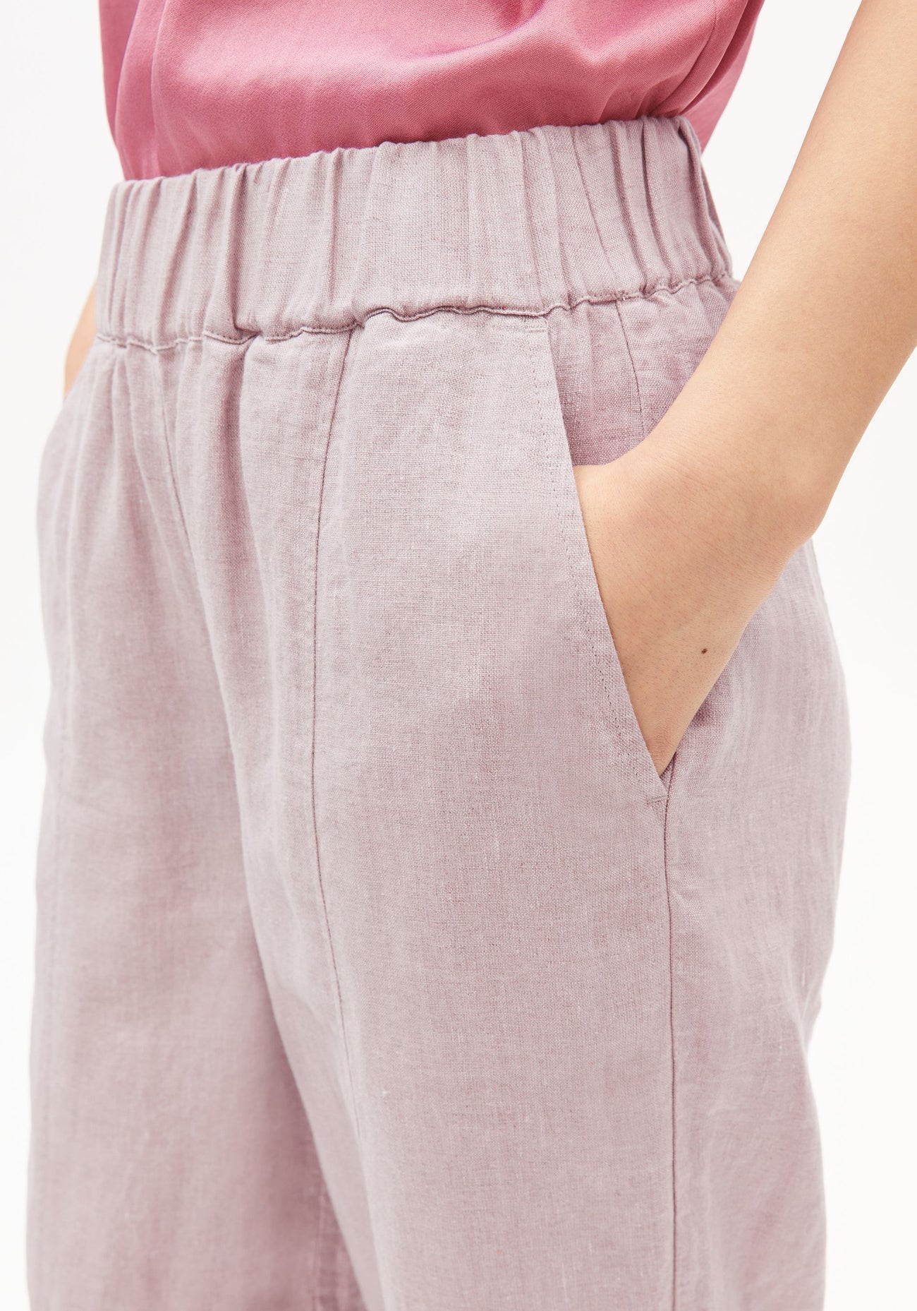 Armedangels - Pull on Barrel Hose Leinen | Pink Mist