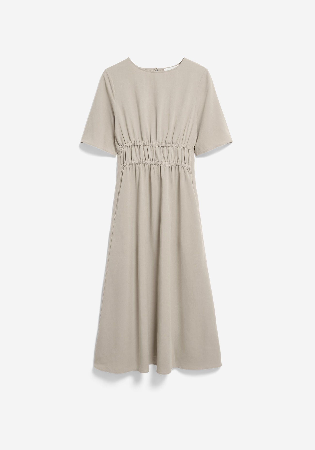 Armedangels - Gerafftes Kleid im Leinen-Mix | Sandstone