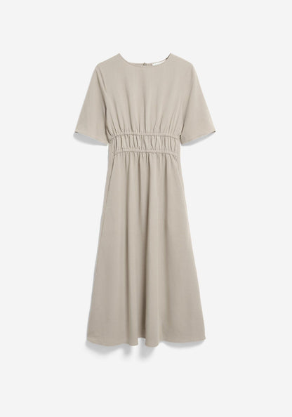 Armedangels - Gerafftes Kleid im Leinen-Mix | Sandstone