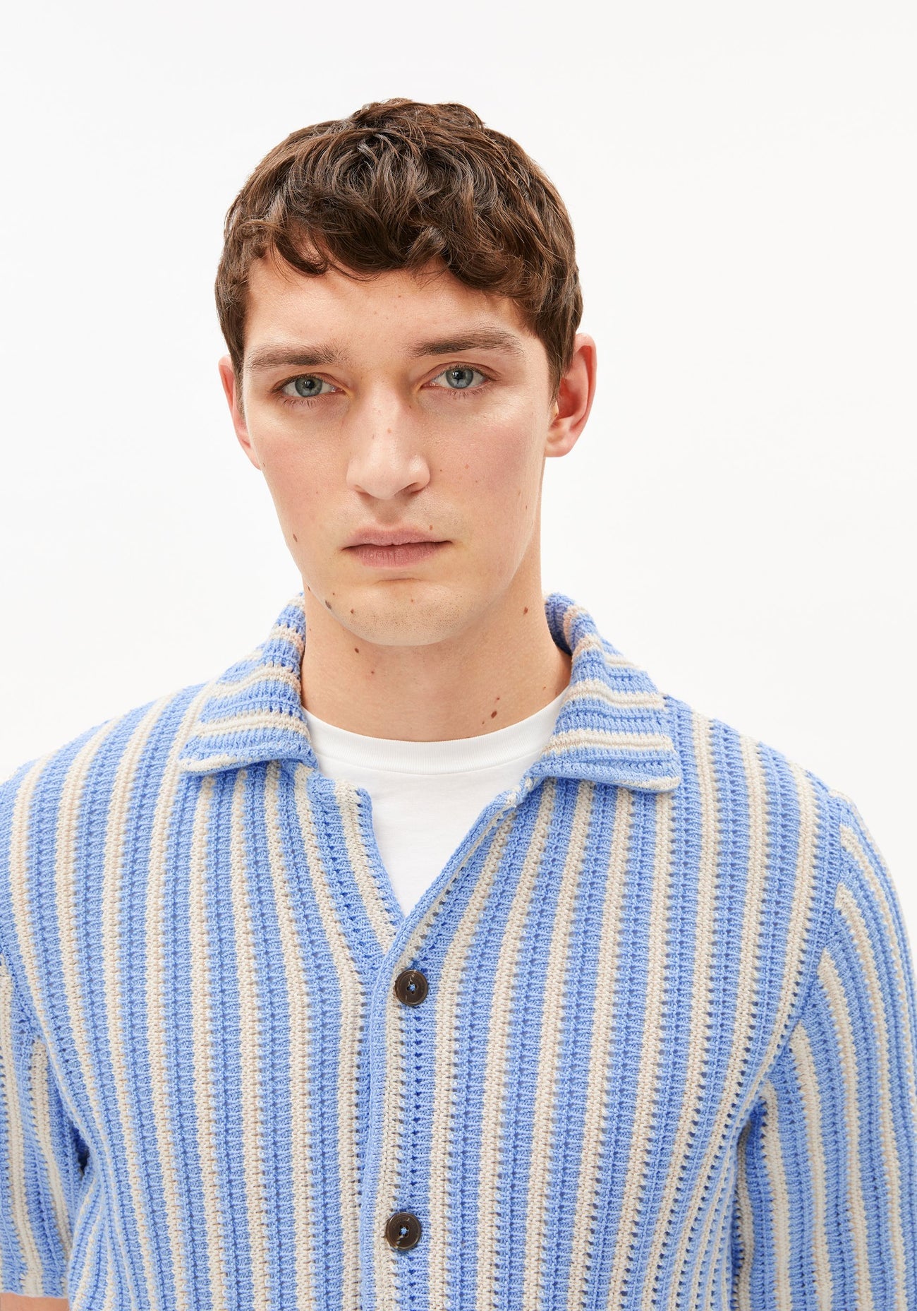 Armedangels - Striped Knit Poloshirt