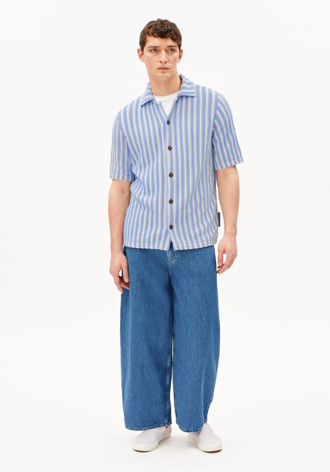 Armedangels - Striped Knit Poloshirt