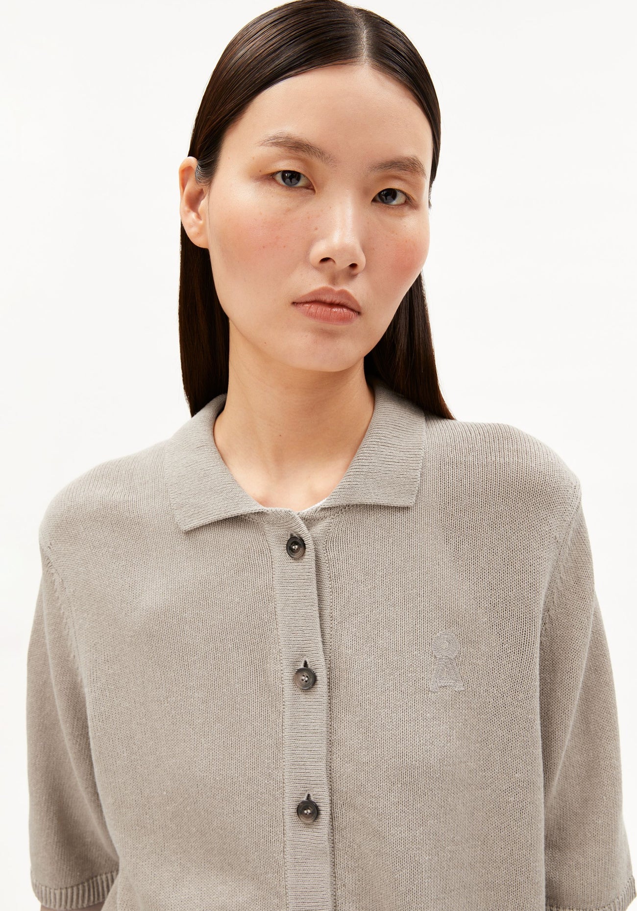Armedangels - Kurzärmlige Leinen-Mix Strickjacke | Sandstone