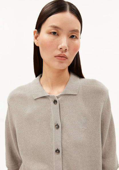 Armedangels - Kurzärmlige Leinen-Mix Strickjacke | Sandstone