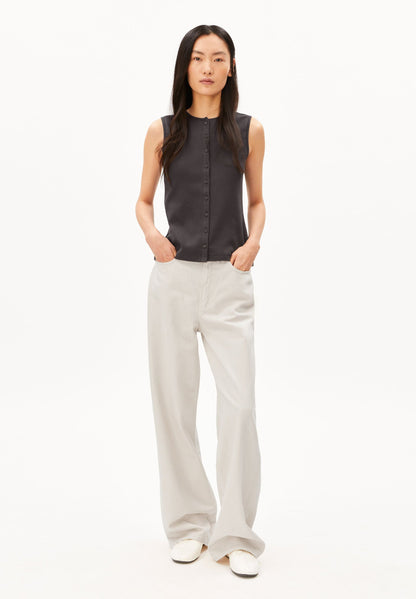 Armedangels - Rib Button Top | Dark Steel
