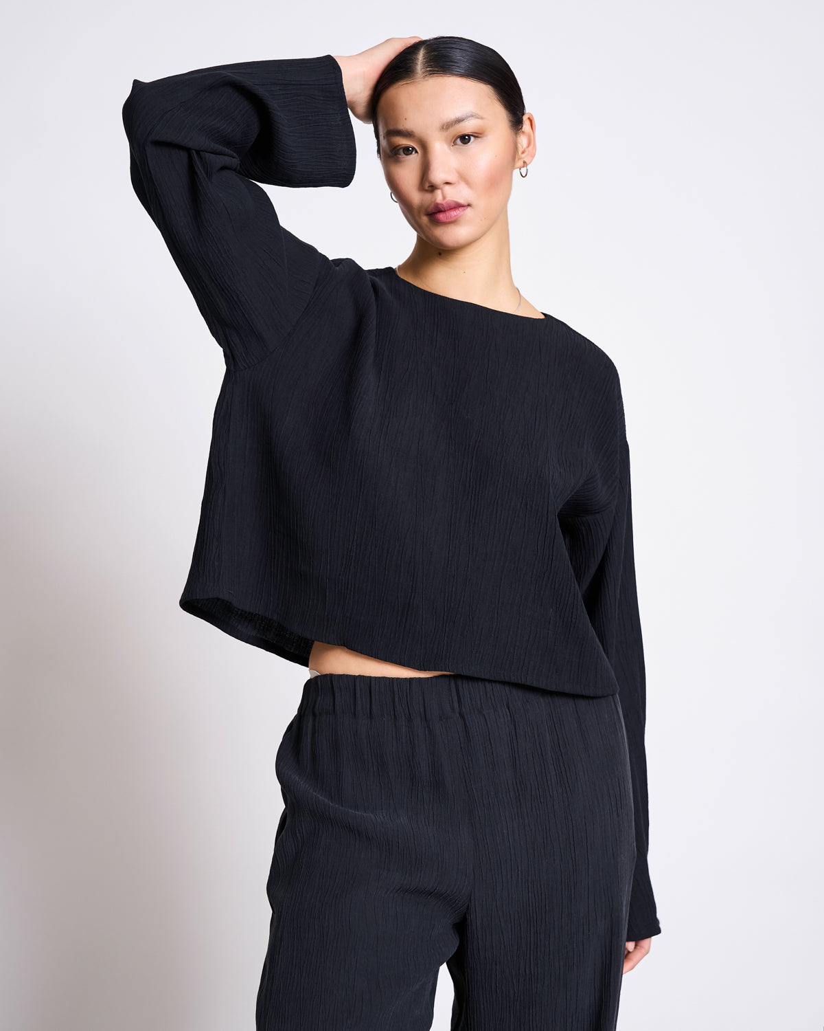 JAN'N JUNE - HAVA Crinkle Pants Black
