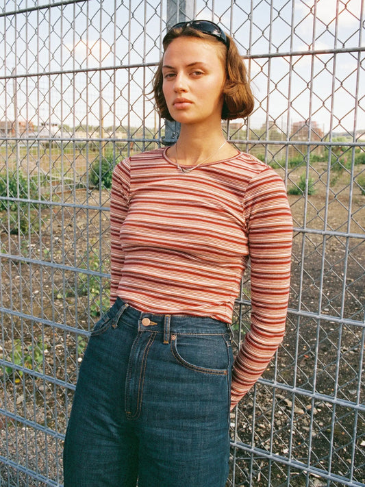 Nudie Jeans - Jessy Longsleeve Striped Rib Multired