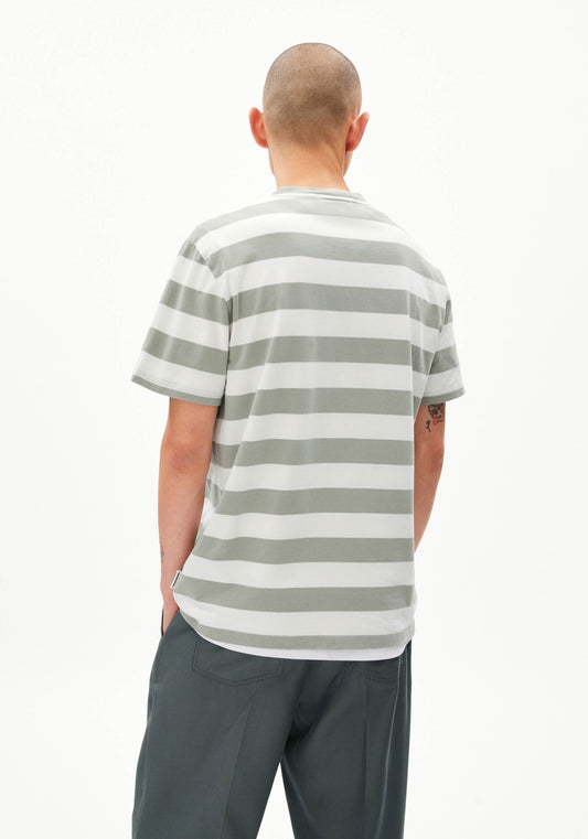Armedangels - Bahaar Stripes T-Shirt Grey Green