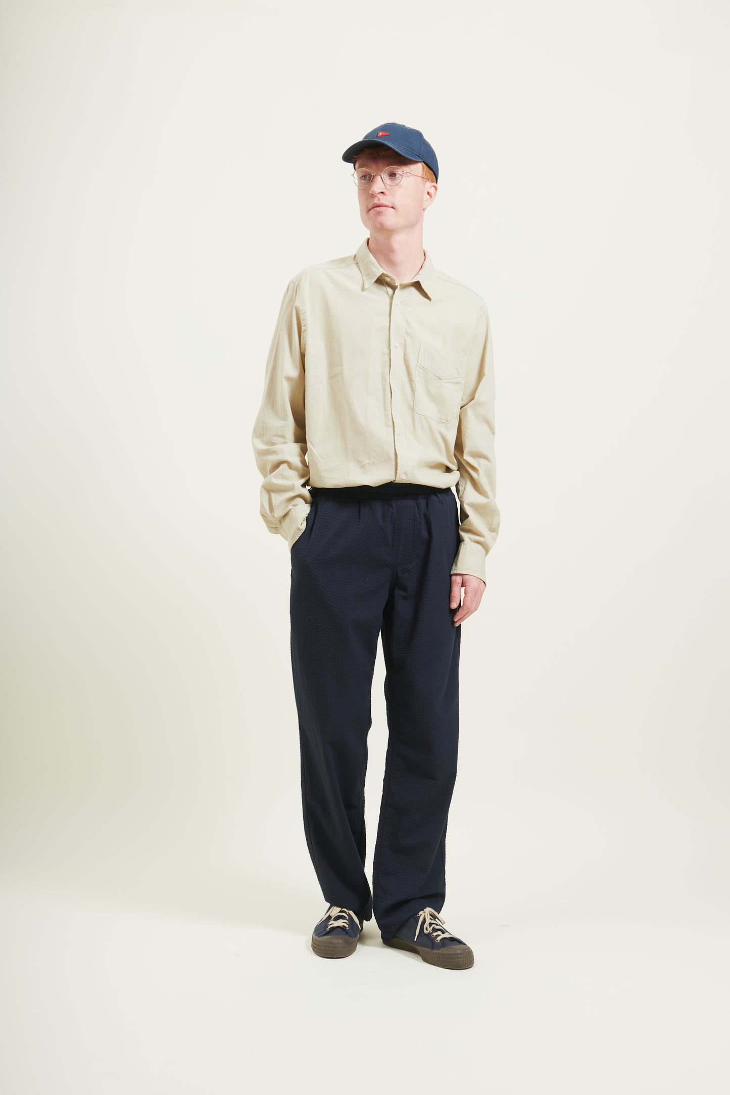 forét - Calm Seersucker Pants | Navy