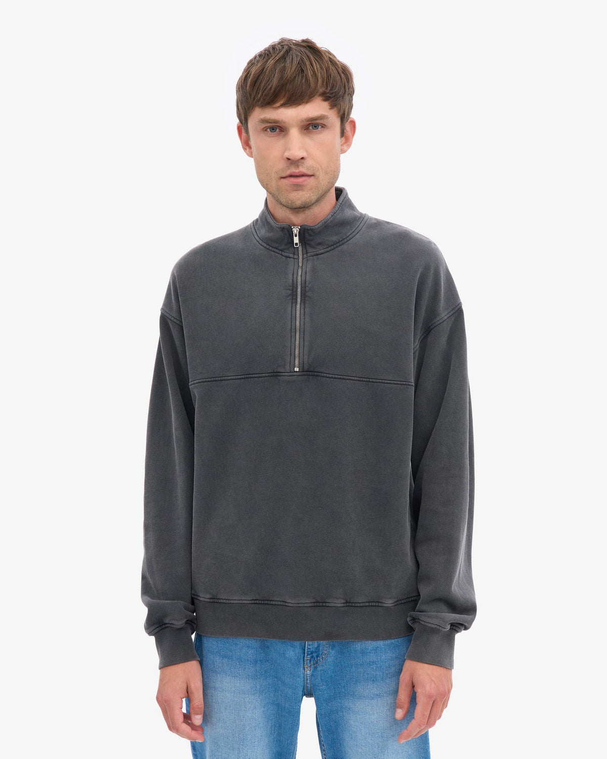 Colorful Standard - Organic Quarter Zip | Faded Black