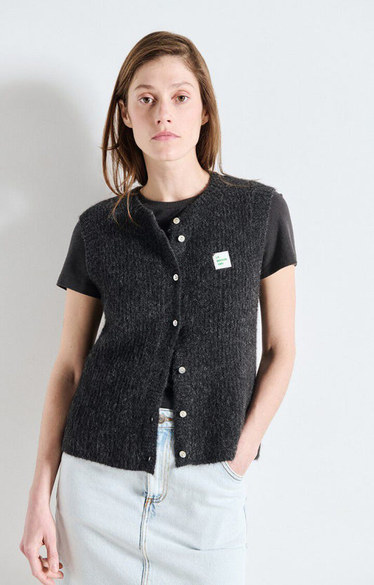 American Vintage - East Cardigan Anthracite Chine