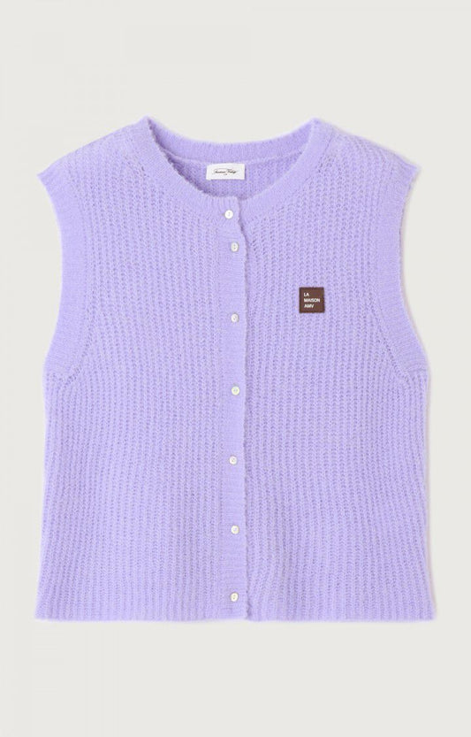 American Vintage - East Cardigan Pastell Lavendel Meliert
