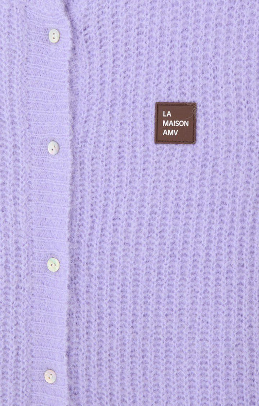 American Vintage - East Cardigan Pastell Lavendel Meliert