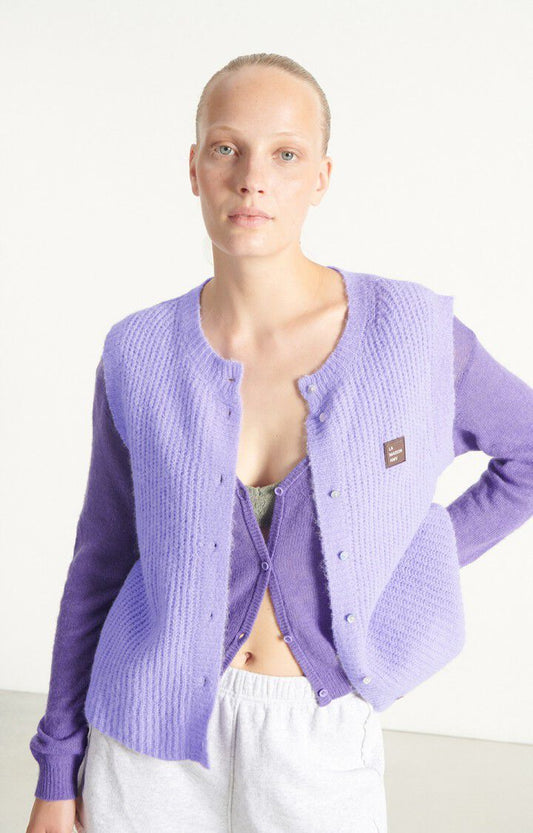 American Vintage - East Cardigan Pastell Lavendel Meliert
