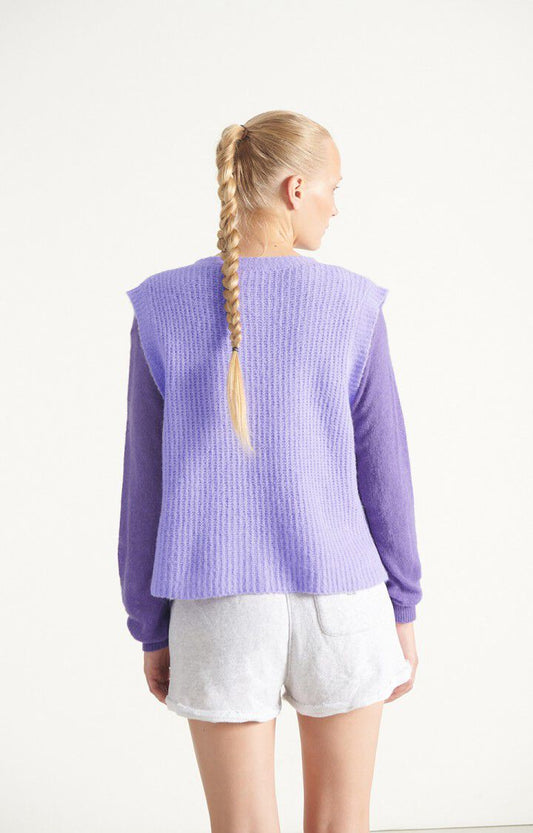 American Vintage - East Cardigan Pastell Lavendel Meliert