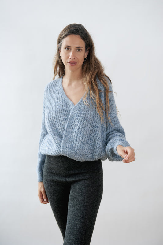 Jungle Folk - Vega Wrap Cardigan Cloudy Blue