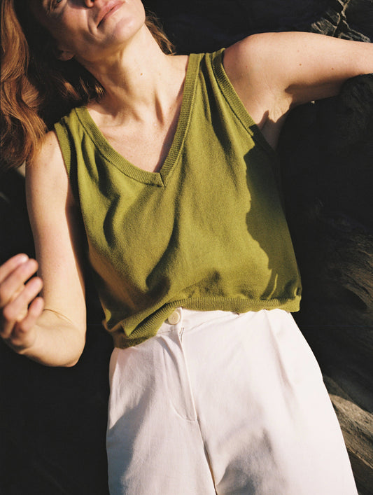 Jungle Folk - Flora Knit Top Moss Green